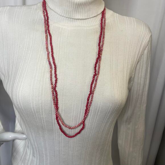 set of two pair 1980s wrap beads lighter and darker shades of pink mauve - Picture 16 of 16